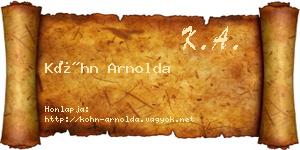 Kóhn Arnolda névjegykártya